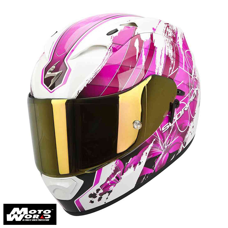 Scorpion EXO-1200 AIR Lilium White-Pink Motorcycle Helmet - PSB Approved