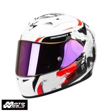 Scorpion EXO-710 Air Cerberus White-Pearl-Red Full Face Motorcycle Helmet - Non PSB Approved