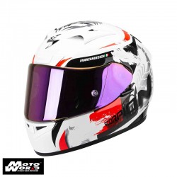 Scorpion EXO-710 Air Cerberus White-Pearl-Red Motorcycle Helmet