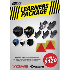 Yohe 868-2 Open Face Motorcycle Helmet + RS Taichi RST462/RST469 Urban Air Motorcycle Gloves + 2 PPlate 3M Sticker - Only for New Riders