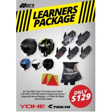 Yohe 868-2 Open Face Motorcycle Helmet + RS Taichi RST462/RST469 Urban Air Motorcycle Gloves + Motoworld Helmet Slingbag + 2 PPlate 3M Sticker - Only for New Riders