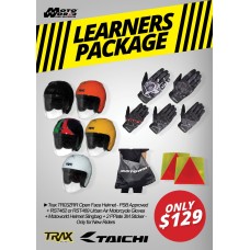 Trax TR03ZRR Open Face Helmet - PSB Approved + Komine GK-243 Protect Mesh Motorcycle Gloves + Motoworld Helmet Slingbag + 2 PPlate 3M Sticker - Only for New Riders