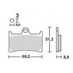 SBS 198MS Front Sinter Motorcycle Brake Pad