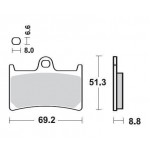 SBS 634DC Front Dual Carbon Motorcycle Brake Pad