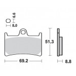 SBS 634DS Front Dual Sinter Brake Pad for Yamaha YZFR6 99