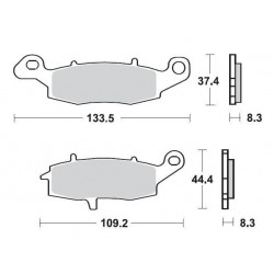 SBS 704SQ Rear Ceramic Brake Pad for Kawasaki Versys 650 07-