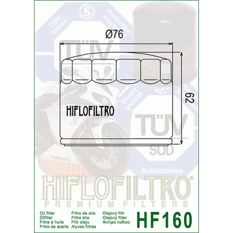 FILTRO OLIO HIFLO HF160 BMW F800 GS,F650 GS