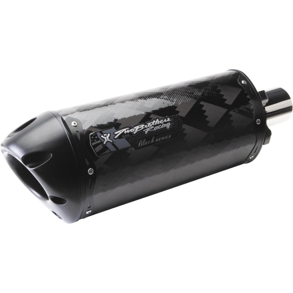 Two Brothers Racing 005-3050407V-B Black Series M-2 Carbon Fiber Canister Motorcycle Slip-On for Yamaha 2011