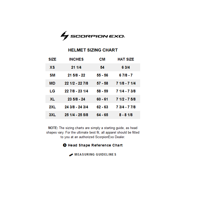 scorpion covert modular helmet size chart EXO X - Matte Black including XS. Scorpion Covert FX Solid Full